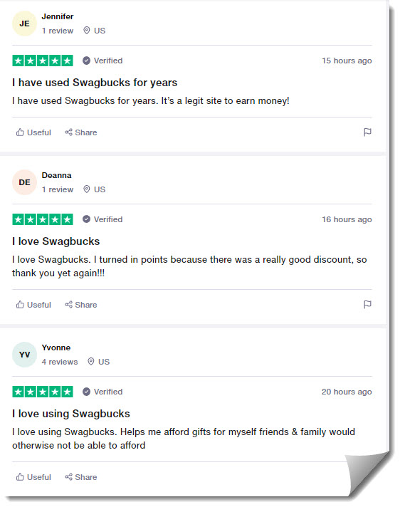 positive swagbucks comments